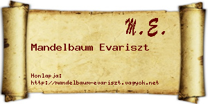 Mandelbaum Evariszt névjegykártya